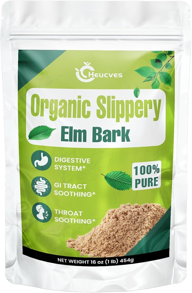 Terpery Elm, Terpery Elm Toz Organik, Elm Bark İç Bark'tan Yapıldı - 1 Pound (349 Hizmet), Natural Herbs Soothe The Throat and Coughing & Digestive, Diarrhea - 100% Pure & Vegan