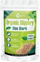 Slippery Elm, Slippery Elm Powder Organic, Elm Bark Made from Inner Bark - 1 Λίβρα (349 Servings), Φυσικά Βότανα Βοηθάει στην Κατάποση Το Λαρύγγι και ο Βήχας & Digestive, Διάρροια - 100% Καθαρό & Vegan