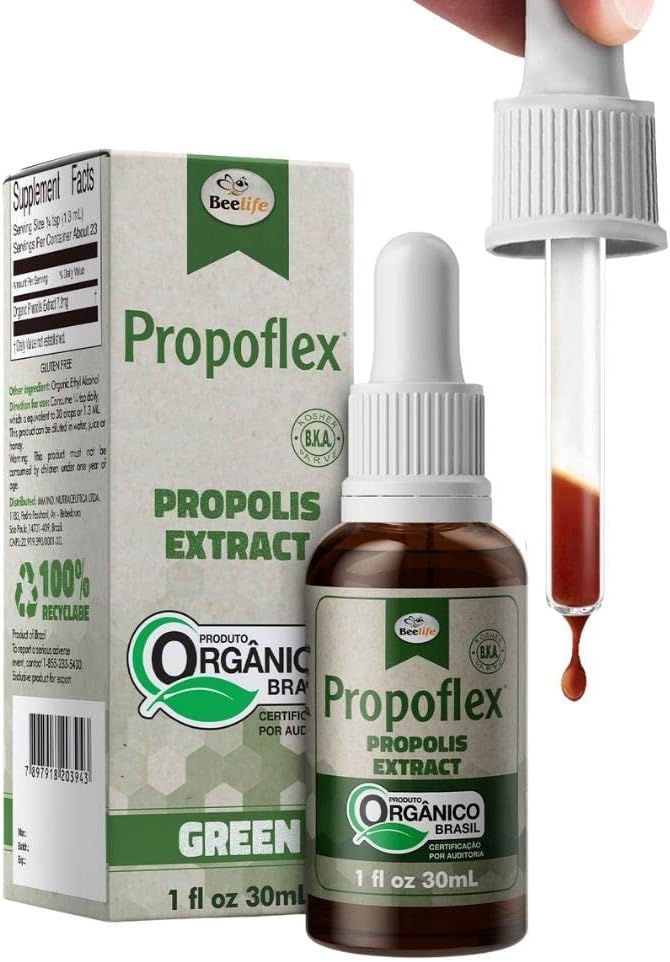 Arılife Propoflex Organik Yeşil Propolisi - Yüksek Artepillin-C Seviyeleri, Genel Wellness için Antioksi-Rich Supplement - Natural & Kosher-Friendly Diyetary Supplement - Made In Brazil, 1 Fl. Oz.