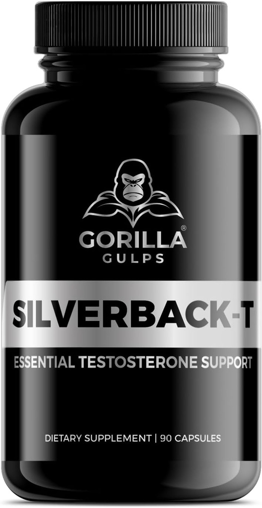 Gorilla Gulps | Silverback-T | Essential testosteron Support | Men's Stamina, Endurance, & Strength ATM | 90 Capsules