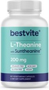 BESTVITE Double Strength Suntheanine L-Theanine 200 mg – Patented & Klinik olarak Studied – 60 Vejetaryen Capsules – Vegan – Stearates – Non GMO – Gluten Free – Relaxation Support Support