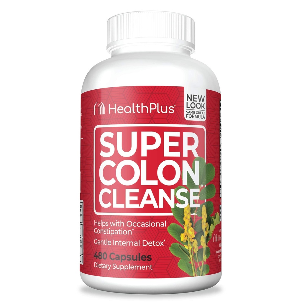 Sağlık Plus Super Colon Cleanse: 10 Günlük Temiz -Detox | 12 Temiz, 480 Kont (Package değişebilir)