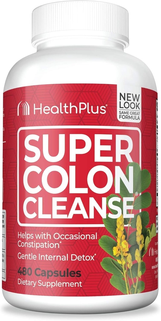 Sağlık Plus Super Colon Cleanse: 10 Günlük Temiz -Detox | 12 Temiz, 480 Kont (Package değişebilir)