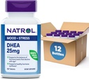 Natrol Mood & Stres DHEA 25mg, Hormon Seviyenin Dengesi için Tamam, 90 Tablet, 90 Gün Supply