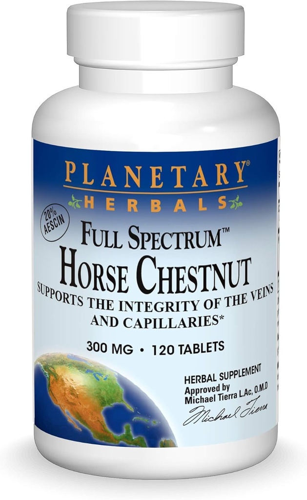 Gezegensel Herbals Full Spectrum Horse Chestnut, The Veins and Capillaries *, 500 mg - 120 Tabletler