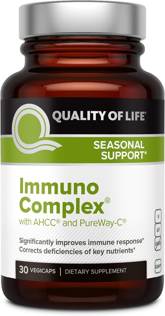 Ποιότητα ζωής Immuno Complex – Περιλαμβάνει AHCC εκχύλισμα μανιταριών, βιταμίνη C, βιταμίνη D3, χαλκός, ψευδάργυρος