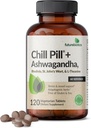Futurebiyotiks Chill Pill + Ashwagandha, Rhodiola, St. John's Wort, & L-Theanine - Non-GMO, 120 Vegetarian Tabletler