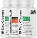 Youth & Tonic Extra Colon Cleanser & Complete Detox Matrix | Laxatives Fibers ACV Chromium Glucomannan | For Waste, Break The Plateau, Bloating