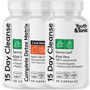 Youth & Tonic Extra Colon Cleanser & Complete Detox Matrix | Laxatives Fibers ACV Chromium Glucomannan | For Waste, Break The Plateau, Bloating