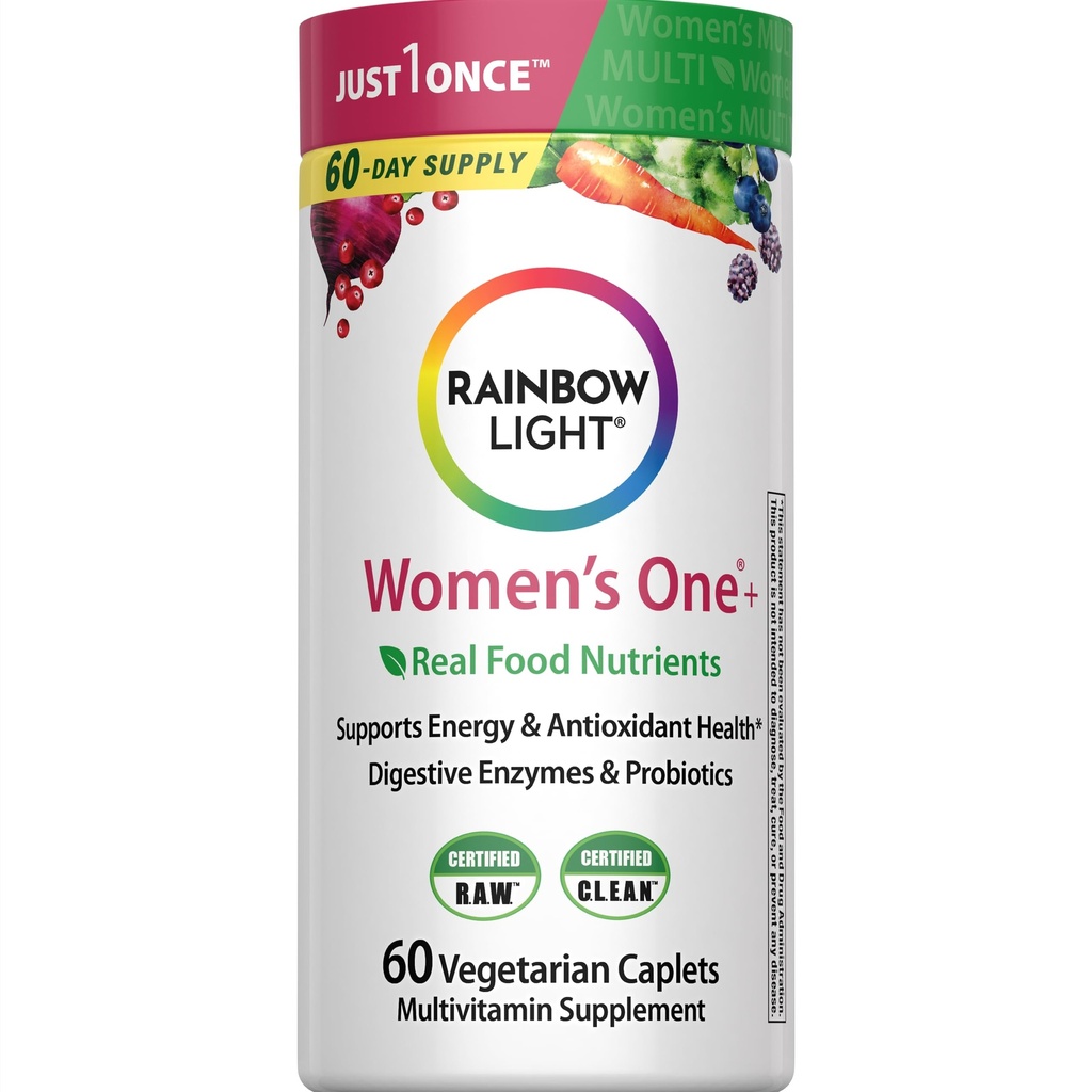 Rainbow Light Womens Μια υψηλής ισχύος καθημερινή πολυβιταμίνη, Womens Multivitamin παρέχει υψηλής ισχύος ανοσοποιητική υποστήριξη, με βιταμίνη C, βιοτίνη και Ashwagandha, χορτοφάγους, 60 Count