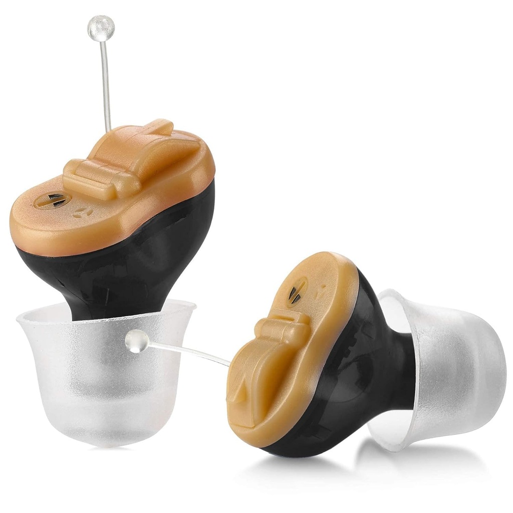 Premium Digital İşitme Aid Amplifier - Canal (CIC) in-Ear Mini Sound Advancedr Set, Near-Invisible, Gürültü Cancelling, Personal Sound Hearlifier - Black, Pair Right & Left Ear