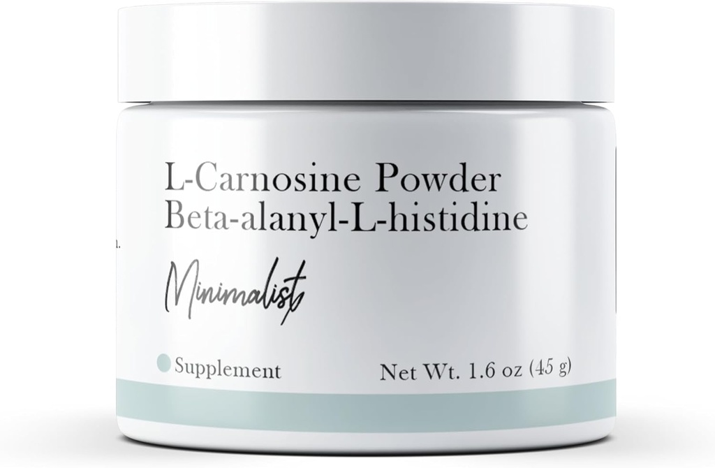 Minimalist L-Carnosine Toz (1.6 oz) Hiçbir Katkı veya İndirme, Diyet Tamam, Beta-alanyl-L-histidine