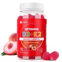 Βιταμίνη D3 K2 Gummies - 90 Count Sugar Free Vitamin D3 9000 IU + K2(MK-7) 90 mcg για την υγεία των οστών και του ανοσοποιητικού, Vegan Chewable K2 D3 συμπλήρωμα βιταμίνης για γυναίκες άνδρες (Peach Flavor)