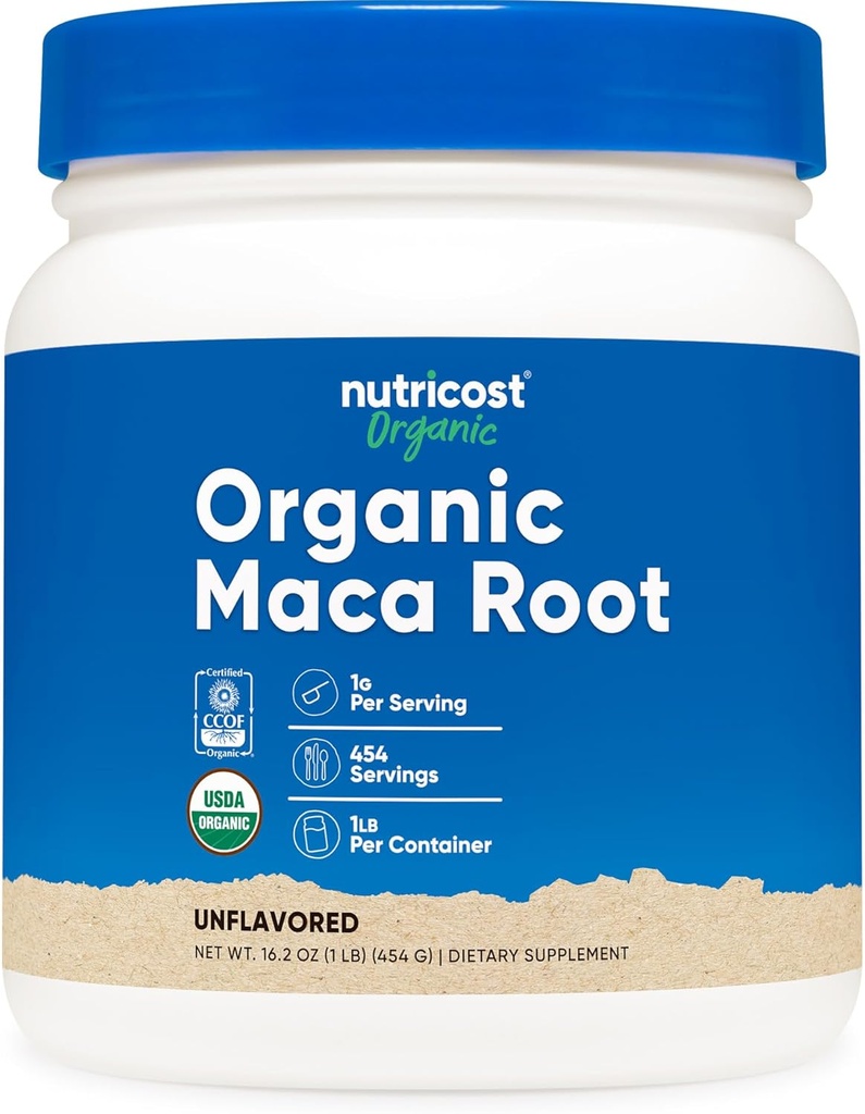 Nutricost οργανική σκόνη ρίζας Maca (1 LB)