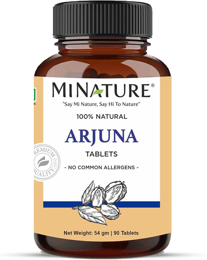 Arjuna Tabletleri Doğa -90 Tabletler, 1000 mg | 45 Gün Supply | 100% Natural Arjuna Tablet | Arjun bark | Saraca Indica | from India