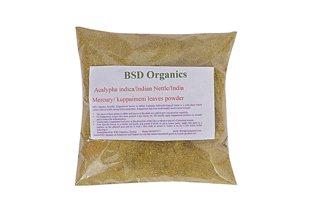 BSD ORGANICS Acalypha indica/Indian Nettle/Indian Mercury/Indian Copperleaf/kuppaimeni (50 Gram / 1.7 Ounce)