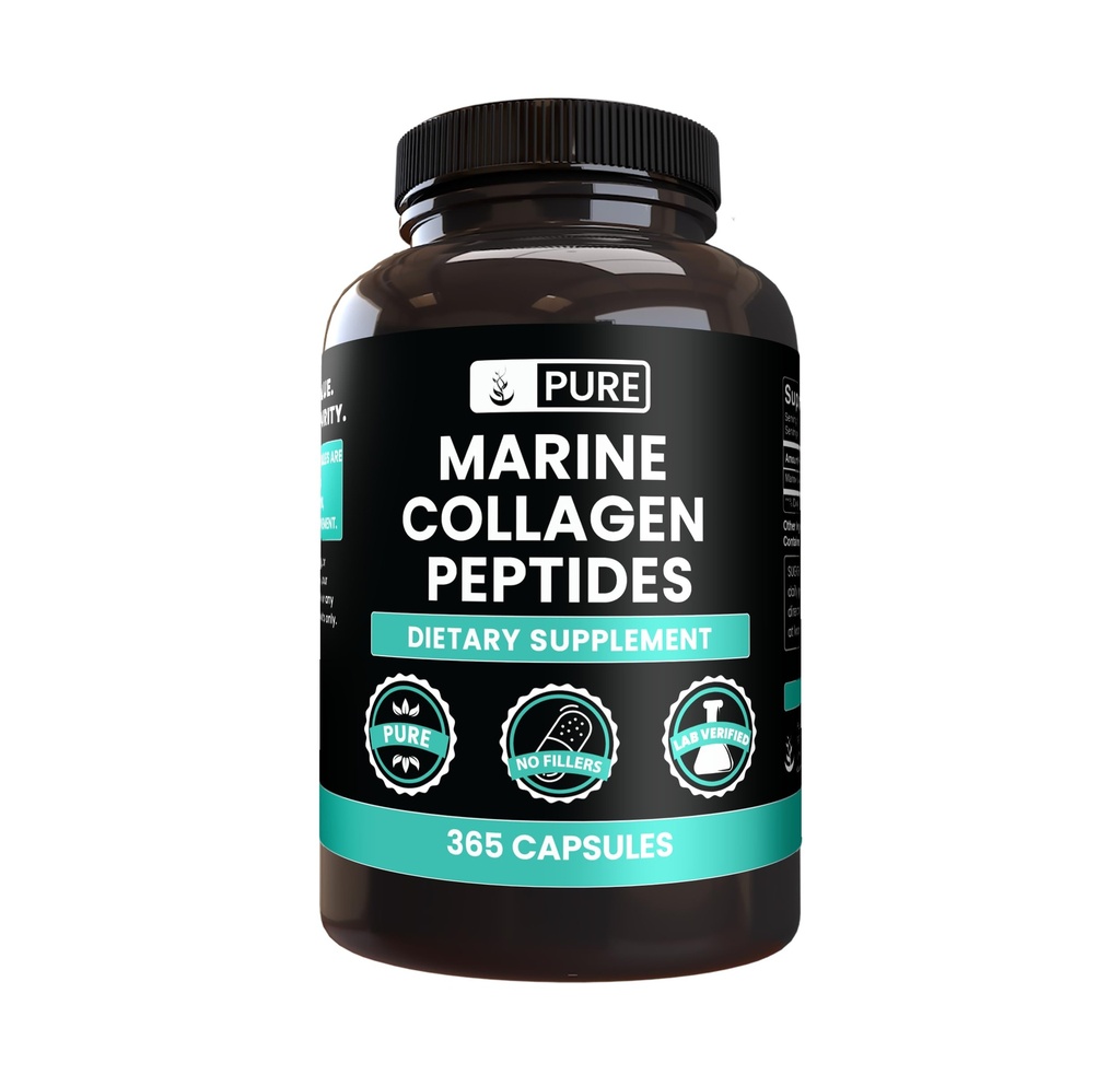 PURE ORIGINAL INGREDIENTS Marine Collagen (365 Capsules) Magnezyum Or Rice Fillers, Always Pure, Lab TY