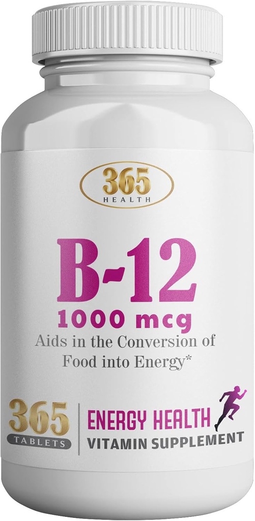 365 SALIFE Vitamin B12 1000 Telefon Tabletleri, Enerji Dönüşümü, Enerji Metabolism Desteği için Diyet Supplement, 365 Day Supply