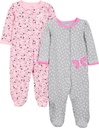 Simple Joys by Carter's Baby Girls' 2-Pack Cotton Snap Footed Sleep and Play