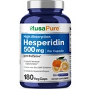 NusaPure Hesperidin 500 mg per Veggie Caps - 180 Capsules (BioPerine, High Abxia, Non-GMO)
