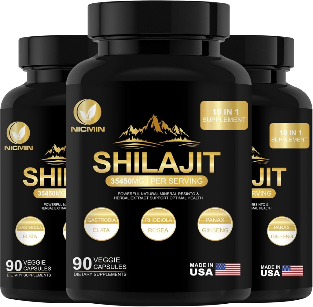 35450MG Pure Shilajit συμπλήρωμα - Ιμαλαΐων Βιολογικό Shilajit για άνδρες και γυναίκες μέγιστη ισχύς Shilajit για την ενίσχυση της ενέργειας και ανοσοποιητική υποστήριξη 270 κάψουλες λαχανικά