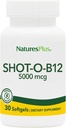 Natures Plus Shot-O-B12 (Cyanocobalamin) - 5000 mcg, 30 Softgels - Yüksek Potency, Fast Acting B12 Supplement - Memory & Energy ATM - Gluten-Free - 30 Servisler