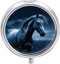 Blue Horse Pill Box 3 Karşılaştırmalı Tur Küçük Pill Case Travel Pillbox for Purse Pocket Metal Medicine Organizer Portatif Pill konteynerleri Vitaminler İlaç Balık Yağı ve Supplements