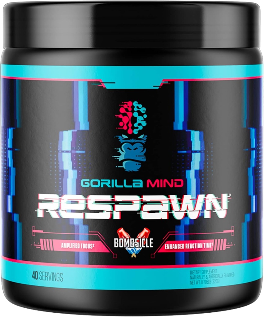 Gorilla Mind Respawn (Bombsicle) - Gelişmiş Focus için Gelişmiş Oyun Supplement, Gelişmiş Reaksiyon Zamanı ve Temiz Enerji (40 Hizmet)