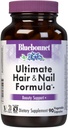 BlueBonnet Nutrition Ultimate Hair and Nail Formula, Βιταμίνες, Ορυκτά, Ειδικά θρεπτικά συστατικά για την ομορφιά Μέσα, χωρίς γλουτένη, Kosher-Certified, Γαλακτοκομικά-Free, Vegan, 90 κάψουλες λαχανικών, 30 Σερβιέτες, Λευκό