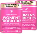 ADVANCED Women's Probiyotiks for Gut Health - Saç, Skin, & Nails Vitaminleri Desteği - 50 Milyar CFU w / Collagen, Biotin & Keratin - Probiyotik Supplement for Digestive Health & Bloating Relief, USA-Made