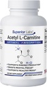 Üstün Laboratuvarlar Acetyl L-Carnitine 500 mg, Yüksek Potency ALCAR, Pure Non-GMO, Zero S Sentetik Katkılar, Maksimum Aborpsiyon, Enerji & Fat Metabolism, Beyin, Nerve & Cellular Detox Desteği, (200 Veg Caps)