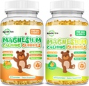 Çocuklar için Magnezyum Gummies - Magnezyum Glycinate Supplement with L-Theanine, Vitamin B6, D3 for Yetişkinler & Çocuklar, Calm Magnezyum for Sleep, Relaxation, Brain, Bones, Orange & Pineapple