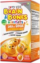 LABO Beslenme I My Kids Brain & Bones Chewable Burstlet, Gluten Free, for Stronger Bones & Davranış Yönetimi,% 76 UltraConcented rTG Form Omega 3 DHA Fish Oil, Vitamin D3 & K2, Orange