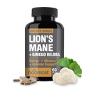 Noo Most Lions Mane Supplement Organic Capsules - Ginkgo Biloba - Bil Health, Focus & Memory Support - Natural Superfood for Brain, Energy & Immune Health - 60 Capsules - 2 Ay Supply