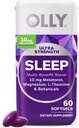 OLLY Ultra Strength Sleep Softgels, 10 mg Melatonin, L-Theanine, Chamomile, Magnezyum, Lemon Balm, Supports Deep Restful Sleep, Nighttime Sleep Aid, Non Habit-Forming - 60 Count