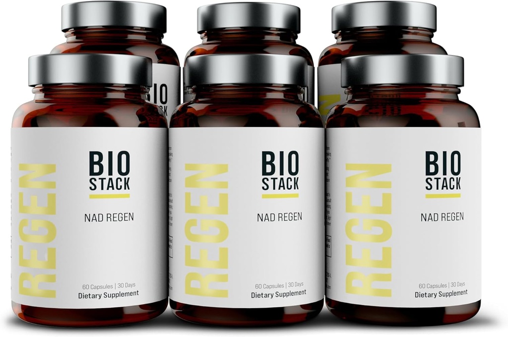 BIOSTACK NAD Regen - Gelişmiş NAD+ NAD3, Yüth Spermidine, Resveratrol, Niacinamid | NMNH Alternatif | Anti Aging, Longevity & Cellular Health, Vitamin B3 Kompleksi (360 Capsules)