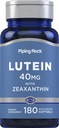 Piping Rock Lutein ve Zeaxanthin Supplement | 40 mg | 180 Softgels | Göz Vitaminleri Mari Deri Ekstraksiyon | Non-GMO, Gluten Free