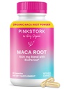 Pink Stork Maca Root Κάψουλες για γυναίκες – Organic Maca με BioPerine® για Ορμονική Ισορροπία, Ενέργεια + Ευεξία – Υποστηρίζει Περιεμμηνόπαυση, Εμμηνορρυσιακή Υγεία και Ζωτικότητα