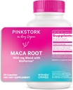Pink Stork Maca Root Capsules for Women – Organik Maca with BioPerine® for Hormonal Balance, Energy + Wellness – Supports Perimenopause, Menstrual Health, and Vitality