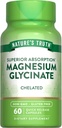 Doğanın Gerçek Magnezyum Glycinate Capsules | 200 mg | 60 Kont | Chelated Superior Abase Formula | Non-GMO & Gluten Free Supplement Supplement