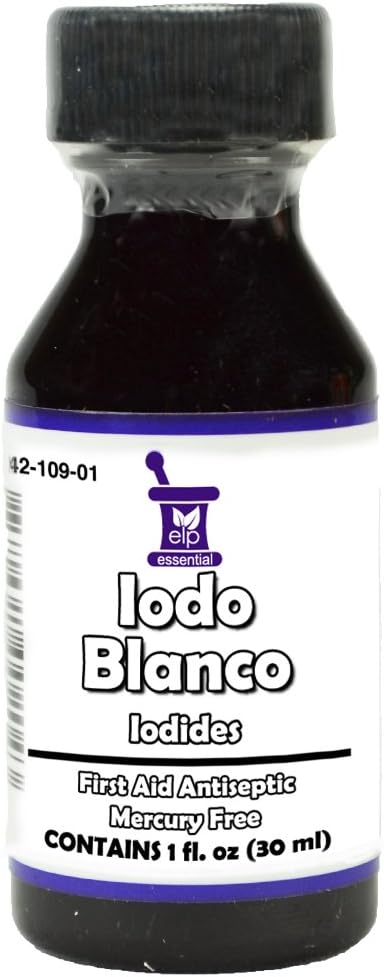 Χρώμα ιωδίου Αποχρωματισμένο άχρωμο λευκό διαυγές Iodo YODO Blanco Doctor E 1 OZ
