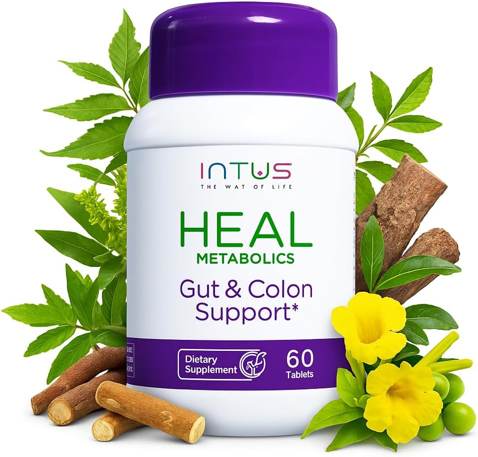 Intus Heal Colon Cleanse ve Gut Health Supplement for Women – Ayurvedic Detox Digestive Health – Gut Detox Kadınlar için - 60 Tabletler