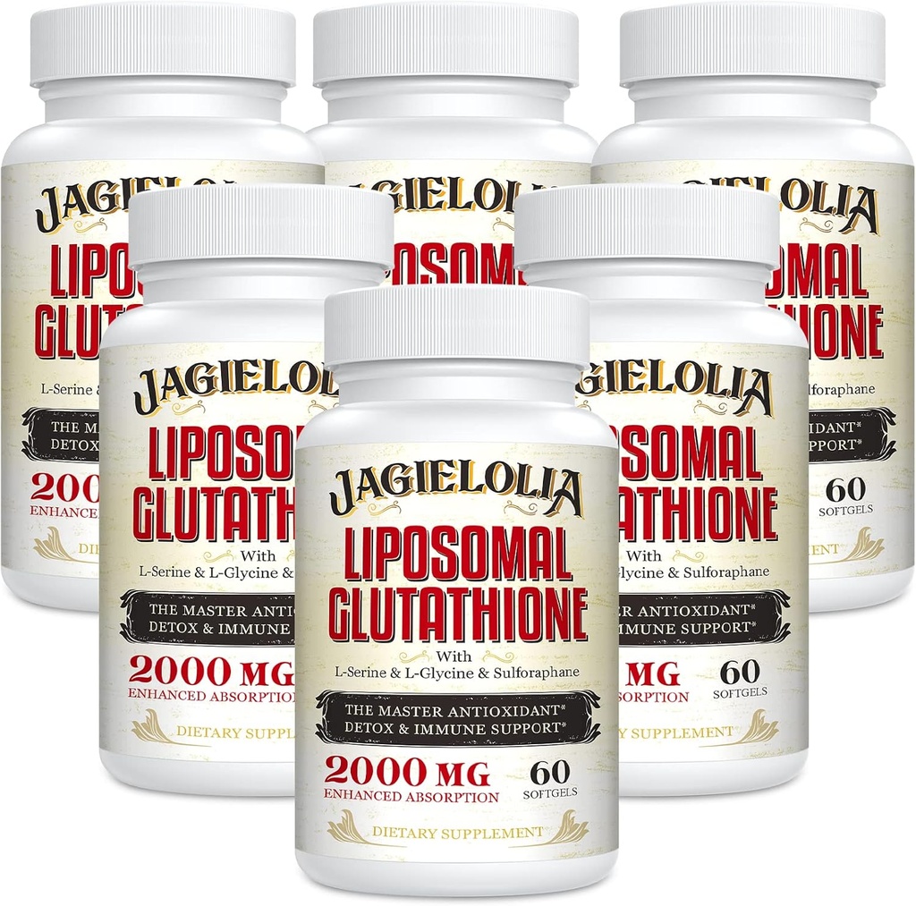 Liposomal Glutathione 2000 mg with L-Serine, L-Glycine & Sulforaphane – Active L-Glutathione Unique Formulation to Enhance Absorption - Master Antioxidant, Detoxifying & Immune | 360 Softgels