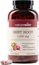 NatureWise Beet Root Capsules 1325 mg with Organic Beetroot - Nitrik Oksit Gculation and Heart Health Support - Vegan, Gluten-Free, Non-GMO - 240 Capsules[120 Day Supply]