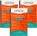 Omax3 Prebiyotik & Probiyotik 50 Milyar CFU + Chicory Inulin, 10 Strain, Bloating, Digestion, SIBO, Leaky Gut, Vaginal pH, Acidofilius, Vegan, Dairy Free, Gluten Free, Fırd (2 Pack)