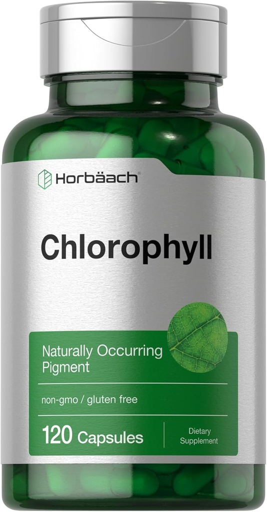 Horbäach Chlorophyll Capsules | 120 Count | Non-GMO ve Gluten Free Supplement | Doğal Olarak Üretilen Pigment