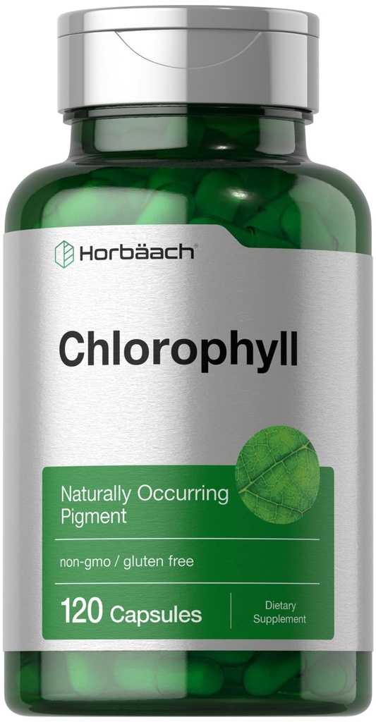 Horbäach Chlorophyll Capsules | 120 Count | with Copper | Non-GMO and Gluten Free Supplement