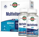 KAL Multivitamin AM/PM, 2-in-1 Womens and Mens Multivitamins Supplements, Turmeric, Tart Cherry, Organik Matcha and Spirulina for Immune,and Cellular Support, Gluten Free, 30 Hizmet, 120 Tabletler