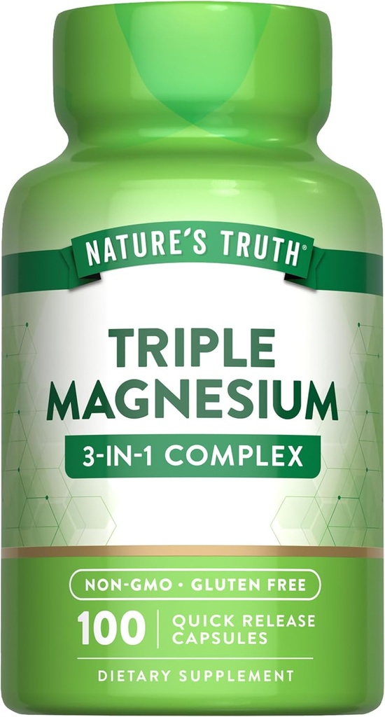 Doğanın Gerçek Triple Magnezyum Kompleksi | Magnezyum Oksit, Citrate & Aspartate | Non-GMO & Gluten Free Free