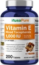 NusaPure Vitamin E 1000 IU 200 Tablet (Non-GMO, Gluten-Free) - Karma Tocopherols
